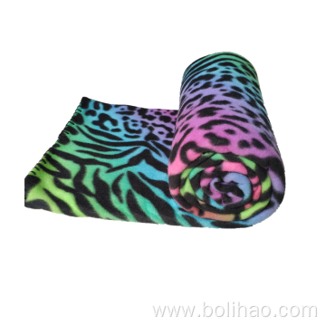 picnic blanket customized size and logo best price wholesale soft leopard fleece blanket